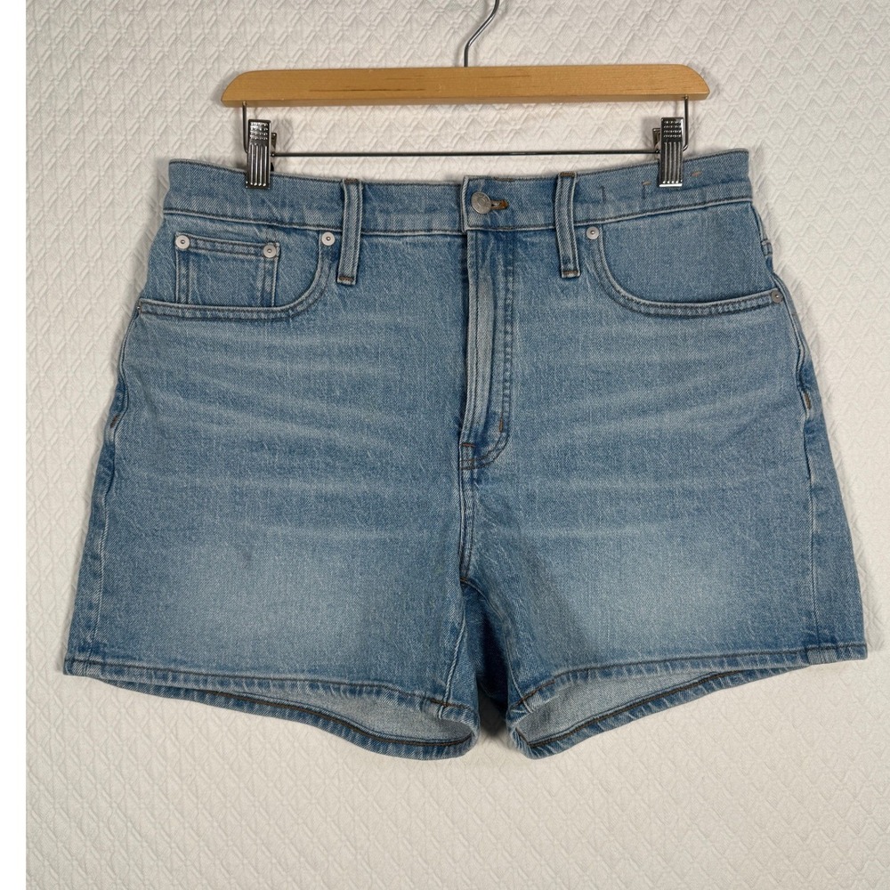 Madewell The Perfect Mid-Length Denim Jean Shorts Light Wash High Rise Fits 32